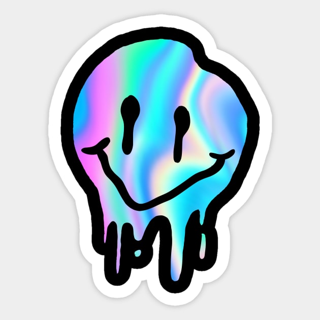 Happy Face Melt Trippy Design Sticker by UNDERGROUNDROOTS